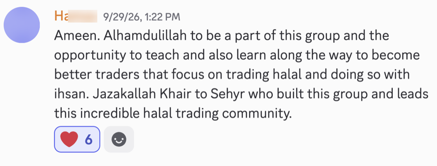 A Sehyr Trades member's message in the Discord