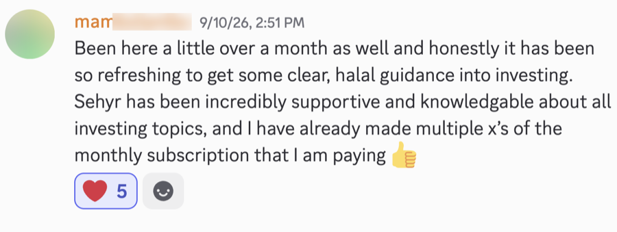 A Sehyr Trades member's message in the Discord