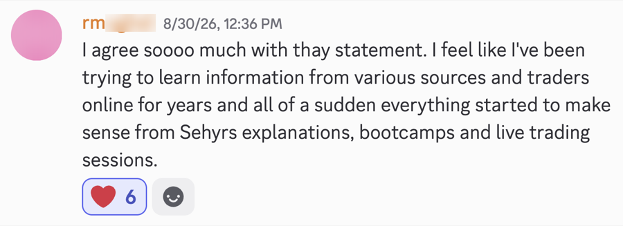 A Sehyr Trades member's message in the Discord